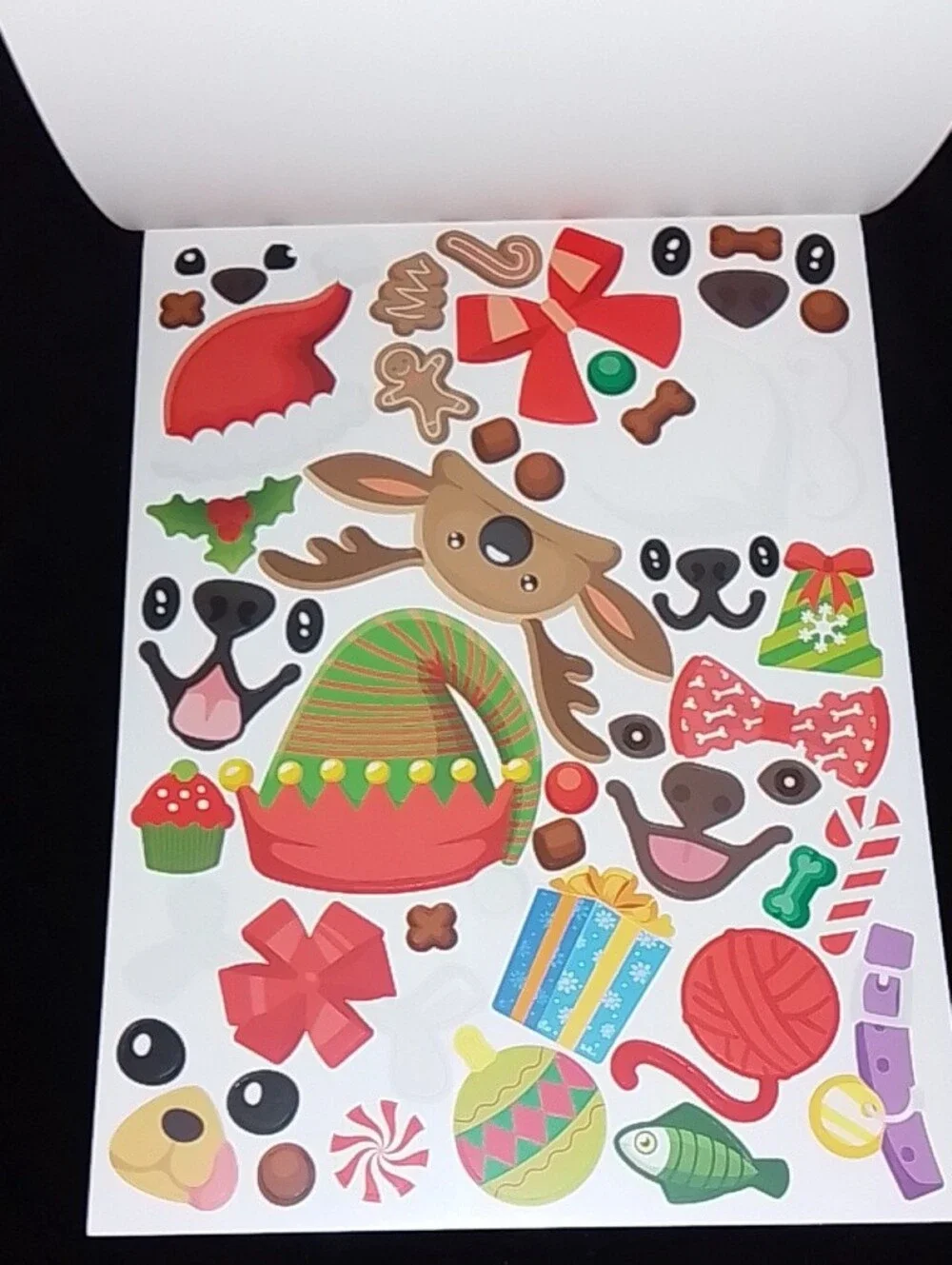 Holiday Pets Sticker Face Activity Book by bendon - Red & Green